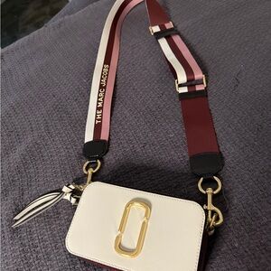 Marc Jacobs White and Burgundy Crossbody Bag